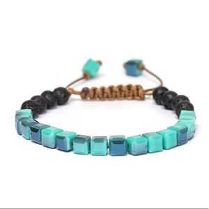 Adjustable Diffuser Bracelet w/Glass & Lava Beads - Essential Oil Diffuser